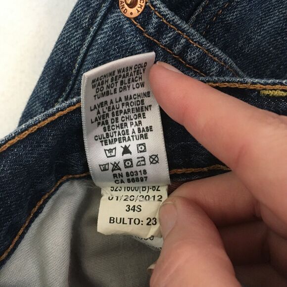 Lucky Brand Mens Blue Denim Relaxed Straight Leg Jeans, 2012‎ 34 Short - Picture 10 of 11